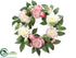 Silk Plants Direct Peony, Lilac Wreath - Pink Cream - Pack of 2