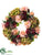 Hydrangea, Rose, Skimmia Wreath - Green Pink - Pack of 1