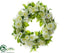Silk Plants Direct Peony, Rose, Lily of The Valley Wreath - Cream Green - Pack of 2