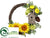 Sunflower, Hydrangea, Birdhouse Wreath - Yellow Green - Pack of 2