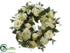Silk Plants Direct Hydrangea, Rose, Lilac, Viburnum Berry Wreath - Cream Green - Pack of 1