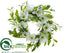 Silk Plants Direct Magnolia, Queen Anne's Lace Wreath - White - Pack of 2