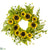 Sunflower, Wildflower Wreath - Yellow - Pack of 4
