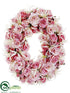 Silk Plants Direct Nerine Lily, Rose Oval Wreath - Pink Cream - Pack of 1