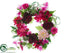 Silk Plants Direct Dahlia, Peony Wreath - Beauty Blush - Pack of 4