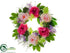 Silk Plants Direct Peony, Snowball Wreath - Pink Green - Pack of 4