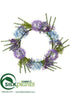 Silk Plants Direct Agapanthus, Sedum,  Echeveria Wreath - Lavender Green - Pack of 2