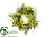 Silk Plants Direct Snowball, Rudbeckia,  Lavender Wreath - Green Yellow - Pack of 2