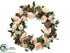 Silk Plants Direct Rose, Lilac, Thistle Wreath - Peach Green - Pack of 1