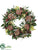 Protea, Thistle, Sedum Wreath - Green Burgundy - Pack of 1