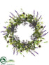 Silk Plants Direct Thistle, Lavender, Sedum Wreath - Purple Cream - Pack of 2
