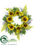 Sunflower, Daisy, Succulent Wreath - Yellow Green - Pack of 1