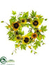 Silk Plants Direct Sunflower, Blossom Wreath - Yellow - Pack of 2