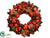 Peony, Rose, Dahlia, Rose Hip Wreath - Flame Coral - Pack of 1