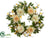Peony, Forsythia Wreath - Cream Yellow - Pack of 2