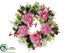 Silk Plants Direct Peony, Sweetpea Wreath - Pink Green - Pack of 4
