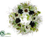 Silk Plants Direct Sunflower, Lotus Pod, Succulent Wreath - Green Cream - Pack of 4