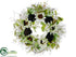Silk Plants Direct Sunflower, Lotus Pod, Succulent Wreath - Green Cream - Pack of 4