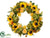 Sunflower, Hydrangea, Protea Wreath - Green Yellow - Pack of 1