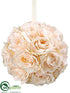 Silk Plants Direct Rose Kissing Ball - Peach Cream - Pack of 6