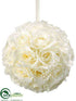 Silk Plants Direct Rose Kissing Ball - Cream White - Pack of 4