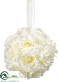 Silk Plants Direct Rose Kissing Ball - Cream White - Pack of 6