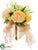 Ranunculus, Lily of The Valley Bouquet - Peach White - Pack of 6