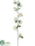 Silk Plants Direct Rose Vine - White - Pack of 6