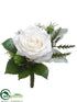 Silk Plants Direct Rose, Pieris Corsage - Cream White - Pack of 12