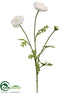 Silk Plants Direct Ranunculus Spray - White - Pack of 12