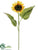 Flocked Sunflower Spray - Yellow - Pack of 12