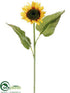 Silk Plants Direct Flocked Sunflower Spray - Yellow - Pack of 12