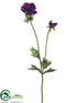 Silk Plants Direct Anemone Spray - Purple Light - Pack of 12