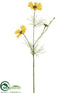 Silk Plants Direct Mini Jardin Pequeno Cosmos Spray - Yellow - Pack of 12