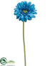 Silk Plants Direct Gerbera Daisy Spray - Turquoise Dark - Pack of 12