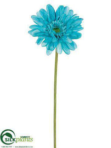 Gerbera Daisy Spray - Green Light Pink Hot Turquoise Dark - Pack of 12
