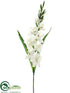 Silk Plants Direct Gladiolus Spray - Cream White - Pack of 12