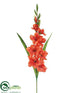 Silk Plants Direct Gladiolus Spray - Orange - Pack of 12
