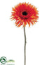 Silk Plants Direct Spider Gerbera Daisy Spray - Flame - Pack of 12