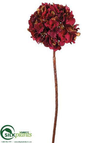 Hydrangea Spray - Burgundy - Pack of 12