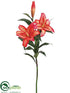 Silk Plants Direct Casablanca Lily Spray - Flame - Pack of 6