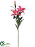Silk Plants Direct Casablanca Lily Spray - Rubrum - Pack of 6