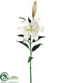 Silk Plants Direct Casablanca Lily Spray - White - Pack of 12