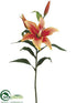 Silk Plants Direct Lily Spray - Orange Yellow - Pack of 12