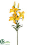 Silk Plants Direct Lily Spray - Yellow Dark - Pack of 12