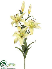 white silk lilies Artificial Lilies | Faux White Lily Sprays | Artificial Lily Flowers