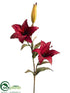 Silk Plants Direct Large Lily Spray - Burgundy - Pack of 12