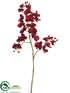 Silk Plants Direct Phalaenopsis Orchid Spray - Burgundy - Pack of 6