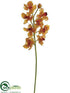Silk Plants Direct Vanda Orchid Spray - Mustard Burgundy - Pack of 12