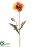 Silk Plants Direct Poppy Spray - Yellow Rust - Pack of 12